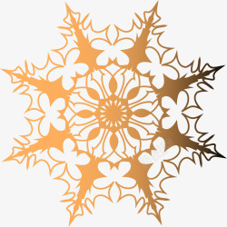 金色闪耀雪花素材