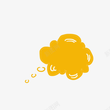 气泡对话框漫画黄色思考气泡图标图标