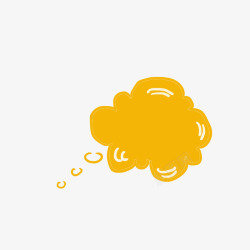 线框云朵黄色思考气泡图标高清图片
