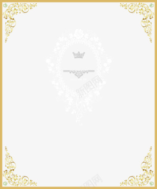 皇冠纸质边框中国风金色边框矢量图图标图标