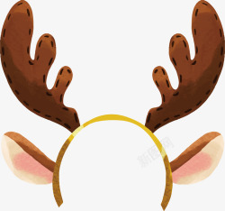 圣诞节派对可爱圣诞节派对驯鹿鹿角矢量图高清图片