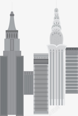 美国纽约高楼大厦矢量图素材