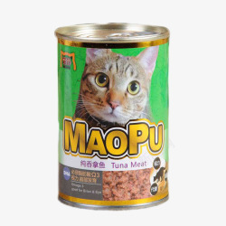 绿色猫咪食用猫罐头素材