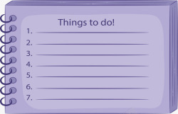 紫色活页本清单列表矢量图素材