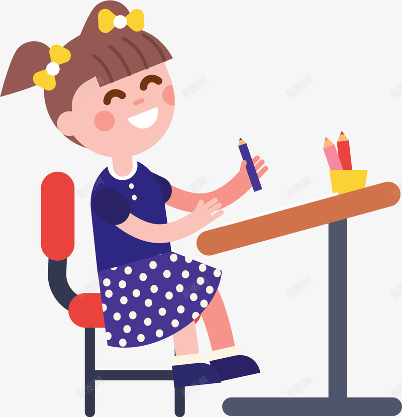 开学季上课的小女孩png免抠素材_88icon https://88icon.com 上课的小女孩 可爱小女孩 坐着的小女孩 坐着的小朋友 开学季 开心 手拿铅笔