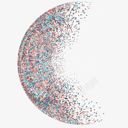 高科技插画彩色粒子球体插画矢量图高清图片