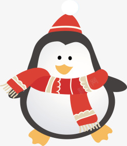 卡通冬季围巾企鹅素材