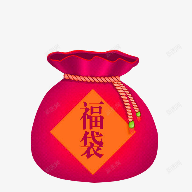 红色简约福袋装饰图案png免抠素材_88icon https://88icon.com 免抠PNG 福袋 简约 红色 装饰图案