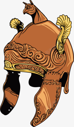 将军头盔古代铜质头盔矢量图高清图片