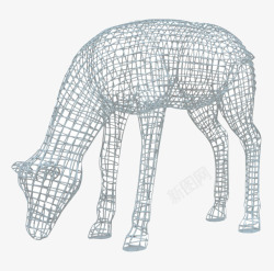 不锈钢镂空铁艺鹿雕塑素材