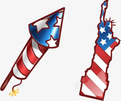美国国旗变形自由女神导弹素材