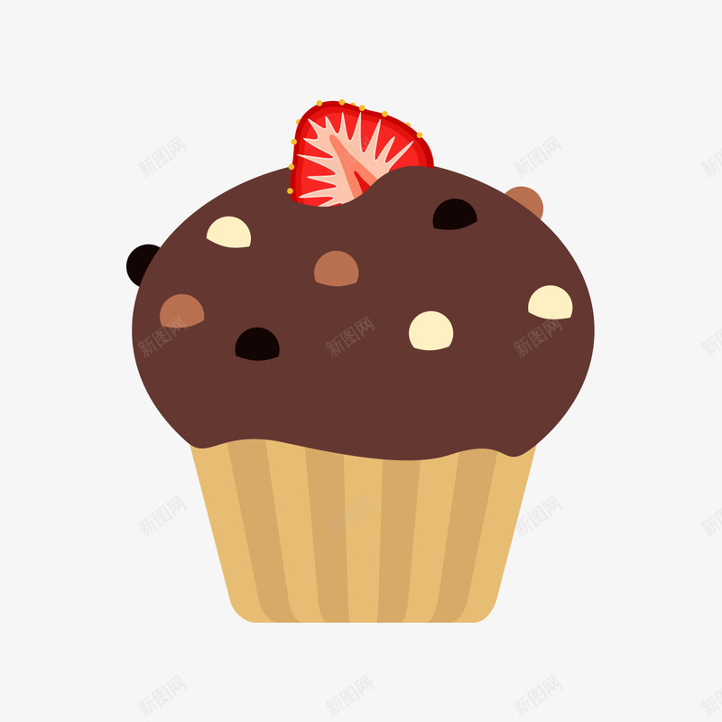 卡通纸杯巧克力蛋糕png免抠素材_88icon https://88icon.com 下午茶 卡通纸杯蛋糕 小蛋糕 巧克力蛋糕 点心 甜点 草莓 蛋糕