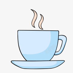 卡通蓝色的咖啡杯矢量图素材
