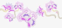 手绘紫色花卉年货背景素材