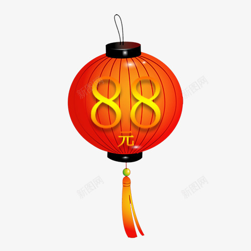 中国风红灯笼标签png免抠素材_88icon https://88icon.com 天猫年货节 年货节标签 按钮 新年标签 淘宝 特价 狗年 红灯笼标签 红色