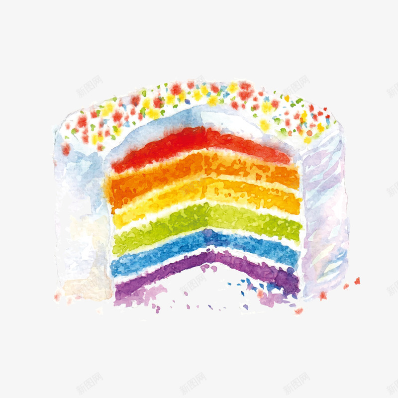 卡通奶油七色彩虹夹心蛋糕png免抠素材_88icon https://88icon.com 夹心蛋糕 奶油蛋糕 彩虹蛋糕 甜点促销 私房蛋糕 蛋糕房宣传 蛋糕手绘