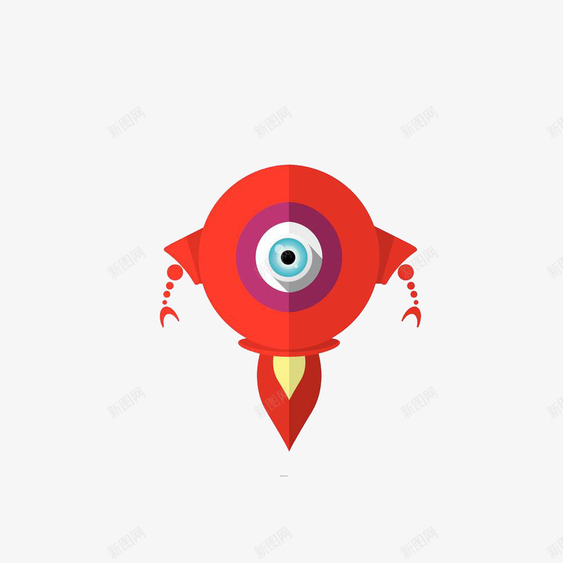 红色大眼睛机器人png免抠素材_88icon https://88icon.com 剪刀手 单眼怪兽 喷火器 大眼仔 大眼睛 小短手 火箭助推器 独眼怪 红色