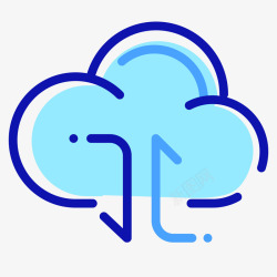卡通云端蓝色手绘圆弧科技云端元素矢量图图标高清图片