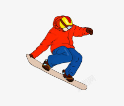 雪上滑行单板滑雪的人高清图片