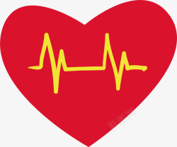 人体的红心心跳卡通矢量图素材
