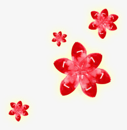 手绘红花水彩背景素材