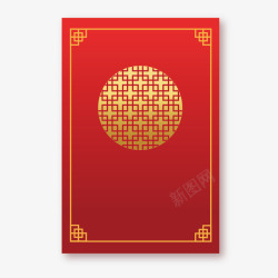 方形卡片红色方形中国风卡片矢量图高清图片