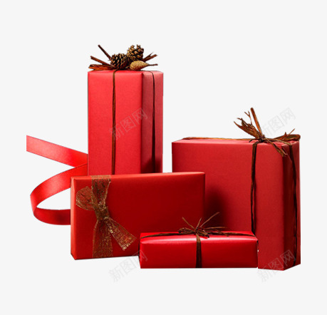 红色礼物png免抠素材_88icon https://88icon.com 丝带 包装盒 圣诞节元素 送礼