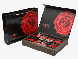 玫瑰花图案月饼盒素材