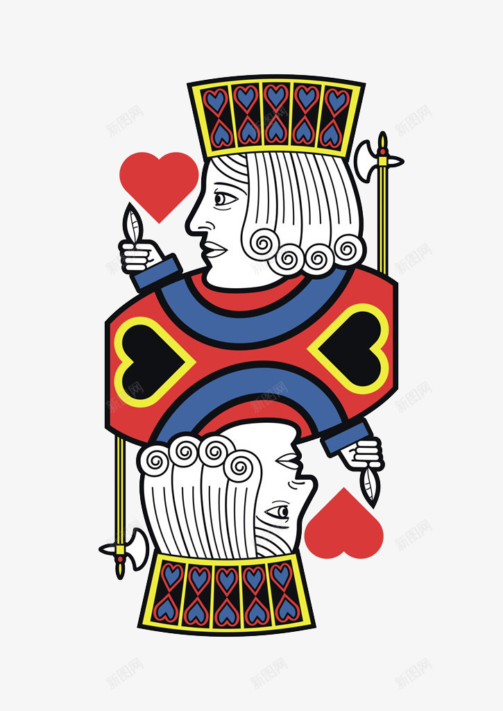 手绘扑克牌png免抠素材_88icon https://88icon.com 卡通 双面人脸 手绘 扑克头像 扑克牌 扑克牌插画 爱心