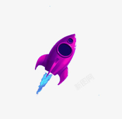 紫色升天火箭素材