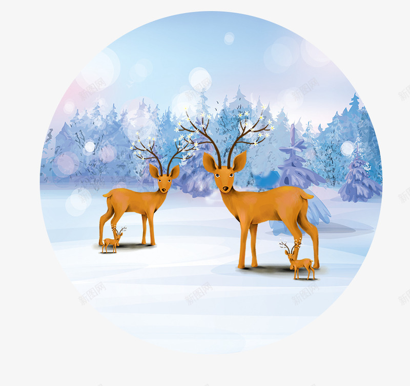 冬天你好大爱冬季雪景插画psd免抠素材_88icon https://88icon.com 你好 冬天 冬天你好大爱冬季雪景插画 冬季 冬至 大爱冬季 插画 雪景插画 麋鹿