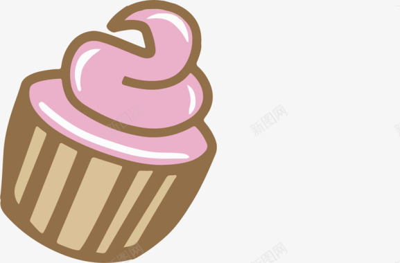 手绘巧克力奶油蛋糕可爱的草莓小蛋糕图标图标
