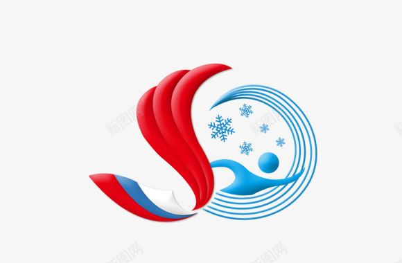 冬天雪地冬泳logo图标图标