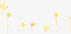 黄色淡雅手绘花朵素材