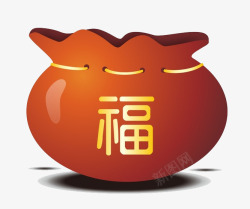 节日祝福福袋红色中国风福袋高清图片