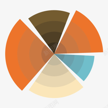 彩色饼状图图标图标