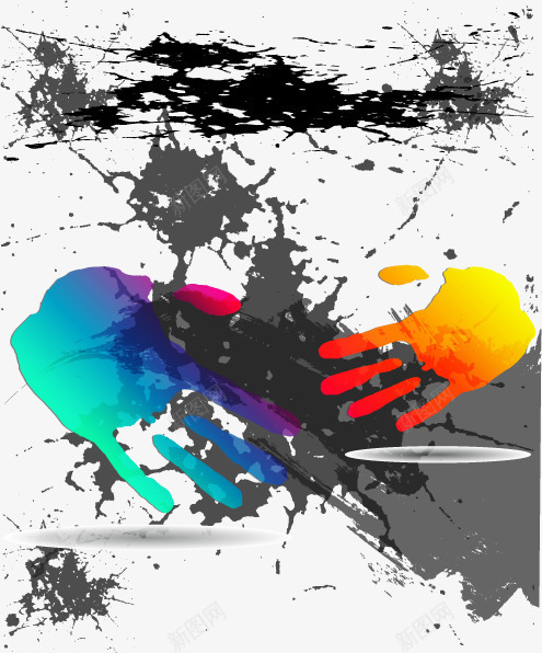 涂鸦手掌矢量图ai免抠素材_88icon https://88icon.com 彩色五指印 手掌印 涂鸦 矢量图