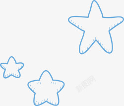 蓝色立体细菌蓝色星星矢量图高清图片