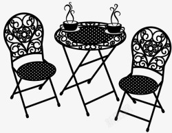 黑色花纹桌椅背景矢量图素材
