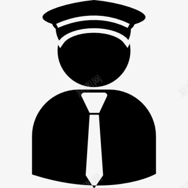 飞行员帽子和领带图标图标