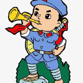 卡通红兵png免抠素材_88icon https://88icon.com 军人 吹号角 展示 红兵 红军 长征