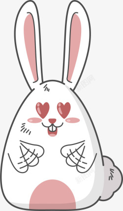 抱着爱心的兔子矢量陷入爱情的小白兔高清图片
