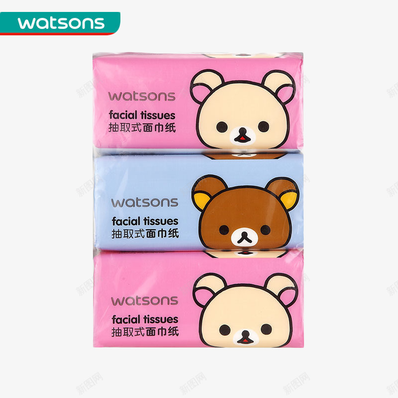 屈臣氏纸巾png免抠素材_88icon https://88icon.com 产品实物 图案 小熊 抽纸