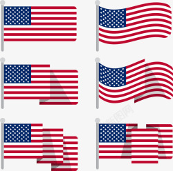 手绘美国国旗矢量图素材