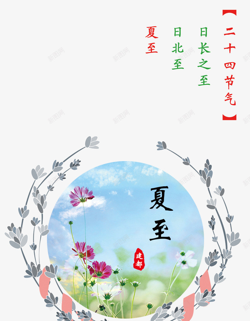 夏至主题插图png免抠素材_88icon https://88icon.com 夏至 花卉插图