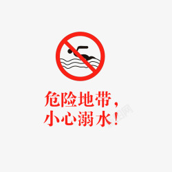 防溺水标语危险地带小心溺水图标高清图片