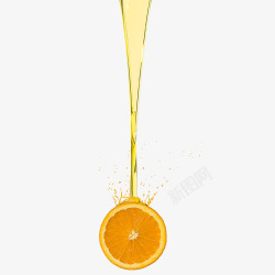 浇上蜂蜜水的橙子素材