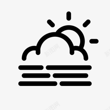 云天雾预测闪耀太阳天气好天气图标图标