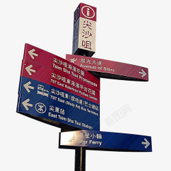 尖沙咀香港城市公路路牌指示牌高清图片