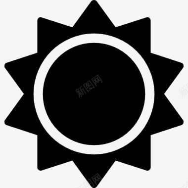 太阳黑形状图标图标
